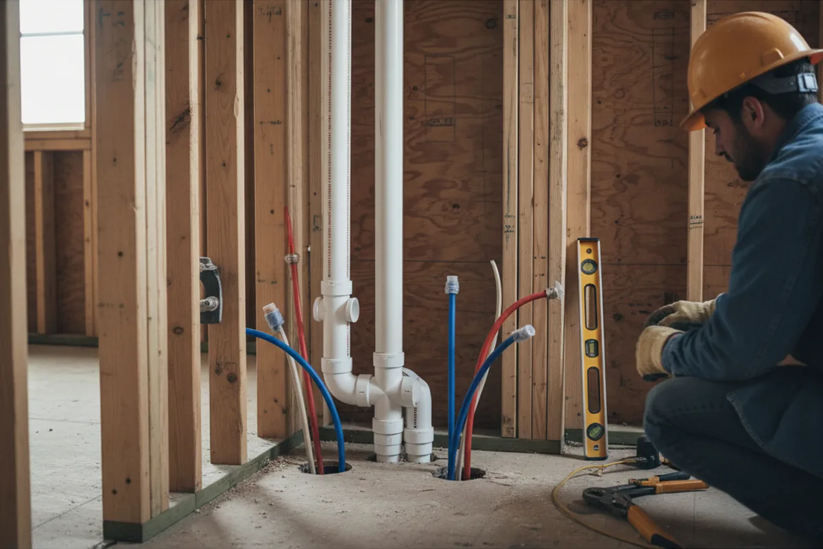 Drain and supply rough-in during Leak Detection in Seabrook