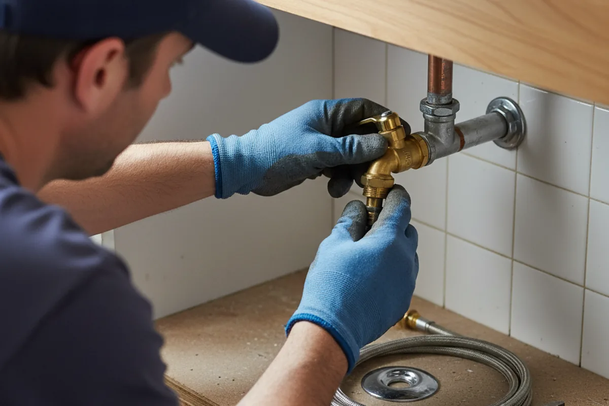 Shutoff valve and fitting work during Burst Pipe Repair in Seabrook